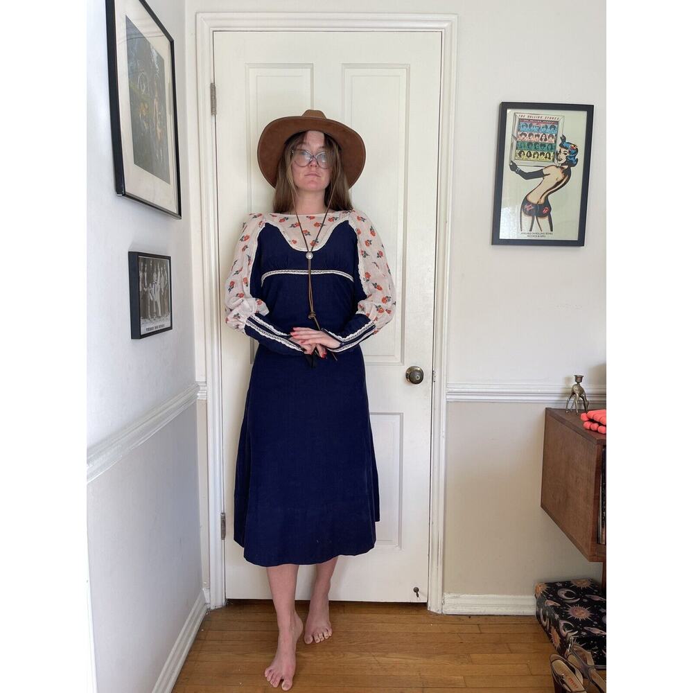60s Vintage Gunne Sax Black Label Corduroy Dress